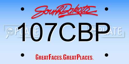 107CBP South Dakota License Plate