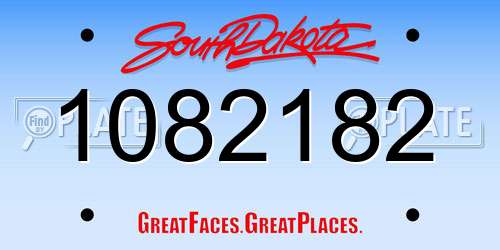 1082182 South Dakota License Plate