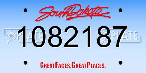 1082187 South Dakota License Plate