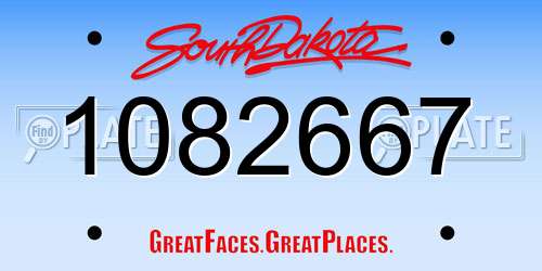 1082667 South Dakota License Plate