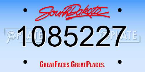 1085227 South Dakota License Plate