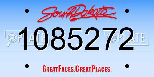 1085272 South Dakota License Plate