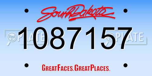 1087157 South Dakota License Plate