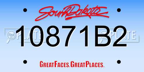 10871B2 South Dakota License Plate