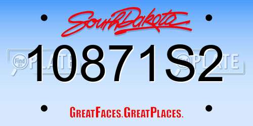 10871S2 South Dakota License Plate