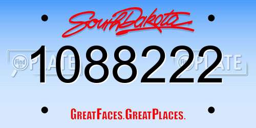 1088222 South Dakota License Plate
