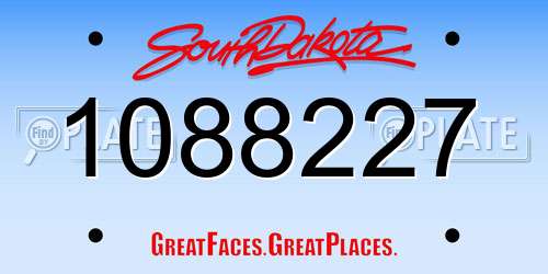 1088227 South Dakota License Plate