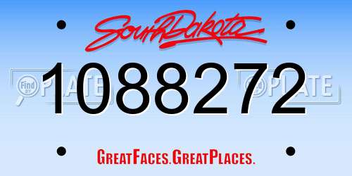1088272 South Dakota License Plate