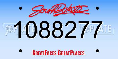 1088277 South Dakota License Plate