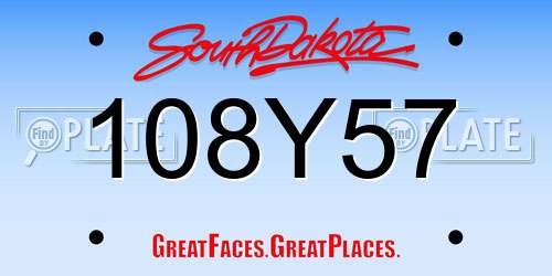 108Y57 South Dakota License Plate
