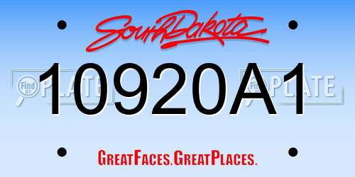 10920A1 South Dakota License Plate
