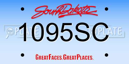 1095SC South Dakota License Plate