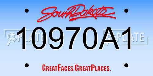 10970A1 South Dakota License Plate