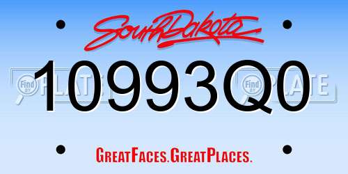 10993Q0 South Dakota License Plate
