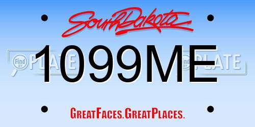 1099ME South Dakota License Plate