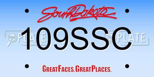 109SSC South Dakota License Plate