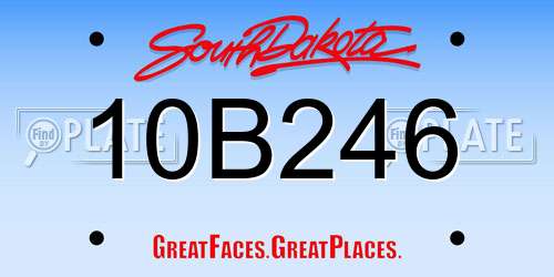 10B246 South Dakota License Plate
