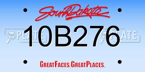 10B276 South Dakota License Plate