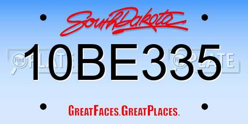 10BE335 South Dakota License Plate
