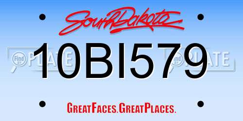 10BI579 South Dakota License Plate