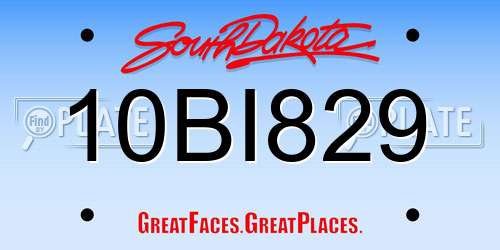10BI829 South Dakota License Plate