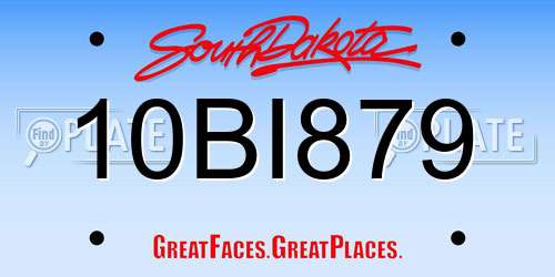 10BI879 South Dakota License Plate