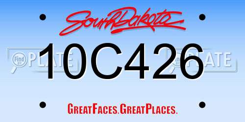 10C426 South Dakota License Plate