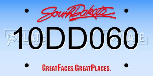 10DD060 South Dakota License Plate