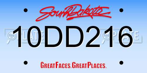 10DD216 South Dakota License Plate