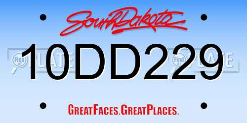 10DD229 South Dakota License Plate