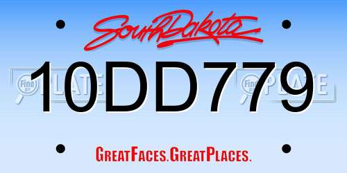 10DD779 South Dakota License Plate