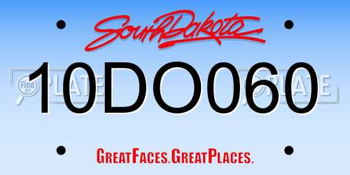 10DO060 South Dakota License Plate