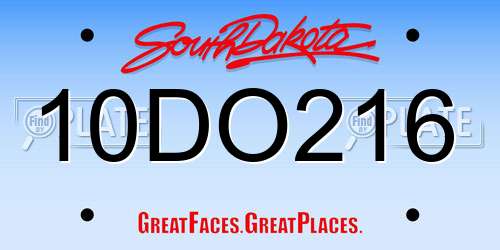 10DO216 South Dakota License Plate