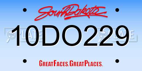 10DO229 South Dakota License Plate