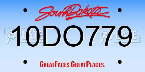 10DO779 South Dakota License Plate