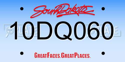 10DQ060 South Dakota License Plate