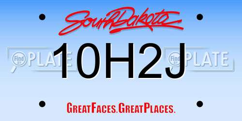 10H2J South Dakota License Plate