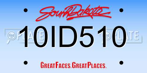 10ID510 South Dakota License Plate