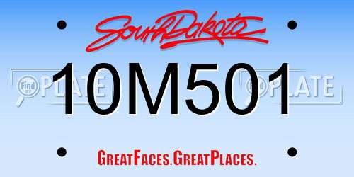 10M501 South Dakota License Plate