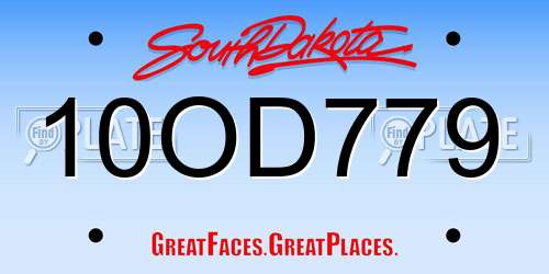 10OD779 South Dakota License Plate