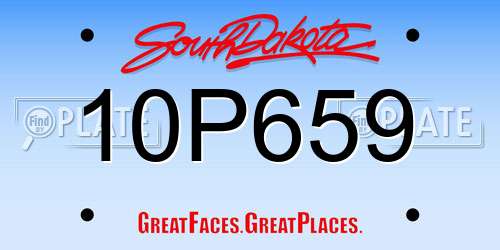 10P659 South Dakota License Plate