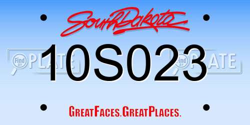 10S023 South Dakota License Plate