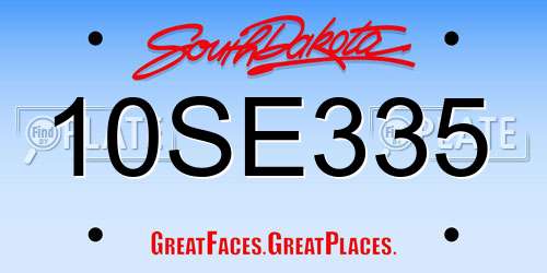 10SE335 South Dakota License Plate