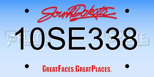 10SE338 South Dakota License Plate