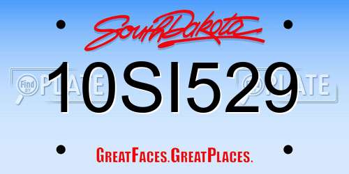 10SI529 South Dakota License Plate