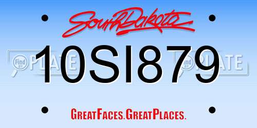 10SI879 South Dakota License Plate