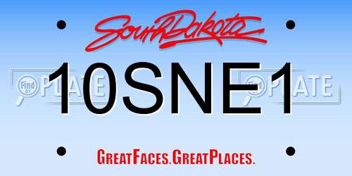 10SNE1 South Dakota License Plate