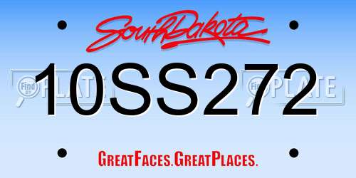 10SS272 South Dakota License Plate