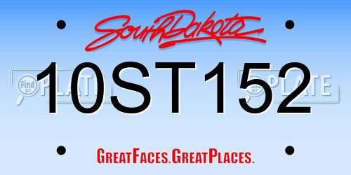 10ST152 South Dakota License Plate