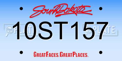 10ST157 South Dakota License Plate